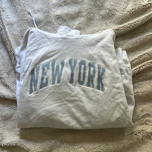 brandy melville white new york hoodie